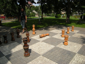 Šachy při čekání v Sibiu